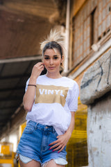 VINYL Μπλούζα με Τύπωμα Λευκό - Gold Box T-shirt