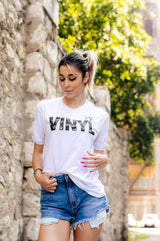 VINYL Μπλουζα με Τυπωμα Λευκή - Empossed Print T-Shirt