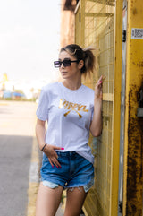 VINYL Μπλουζα με Τυπωμα Λευκη - Big Logo T-Shirt