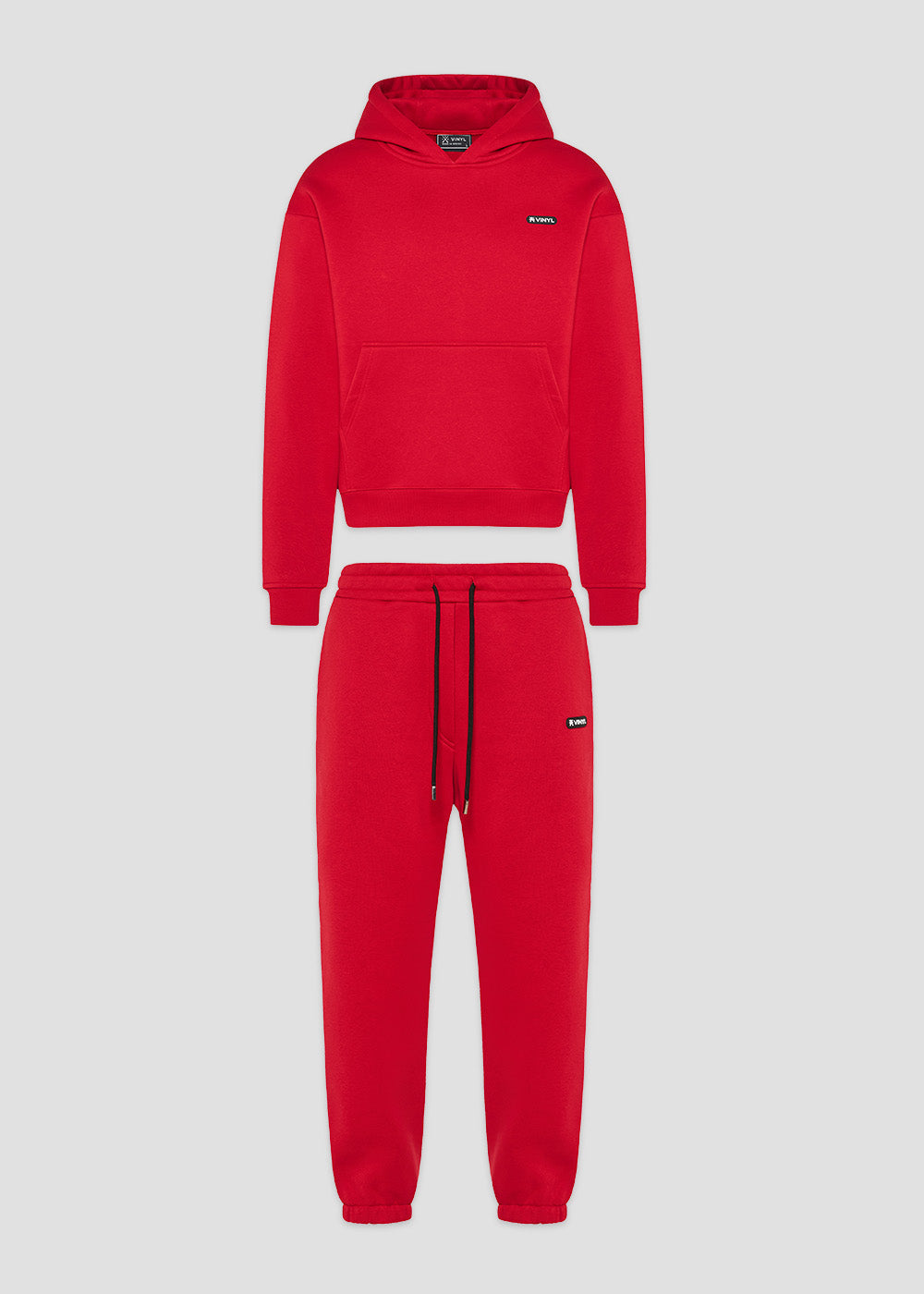 Vinyl σετ φορμας κοκκινο cotton oversized fit - emblem red set