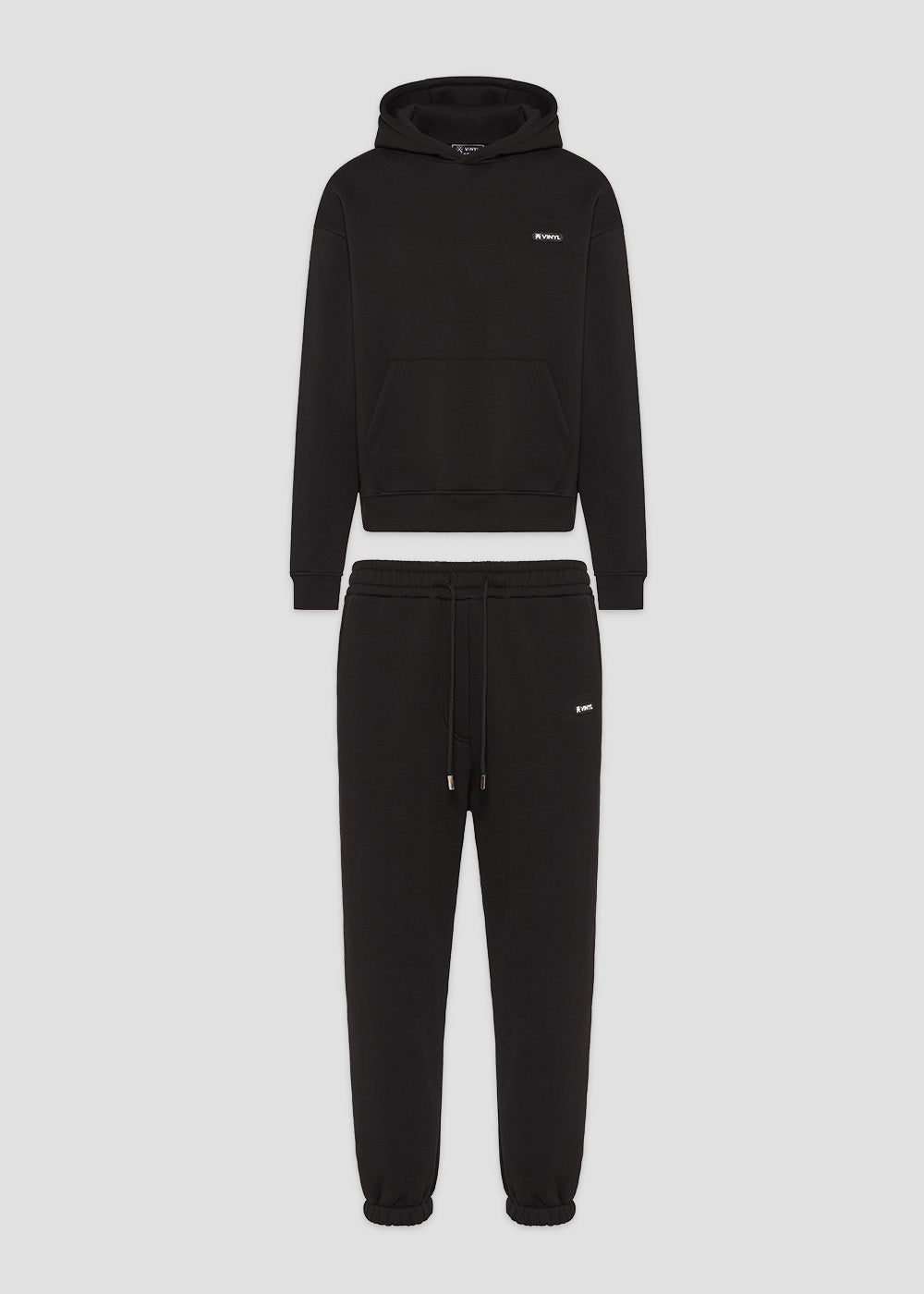 Vinyl σετ φορμας μαυρο cotton oversized fit - emblem black set