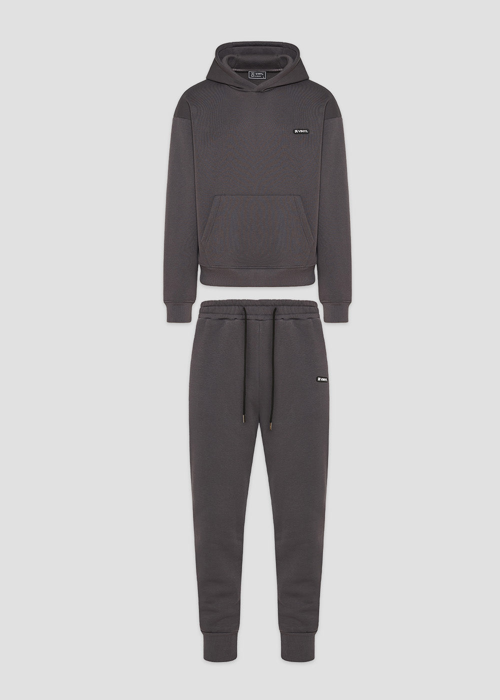 Vinyl σετ φορμας γκρι cotton oversized fit - emblem grey set