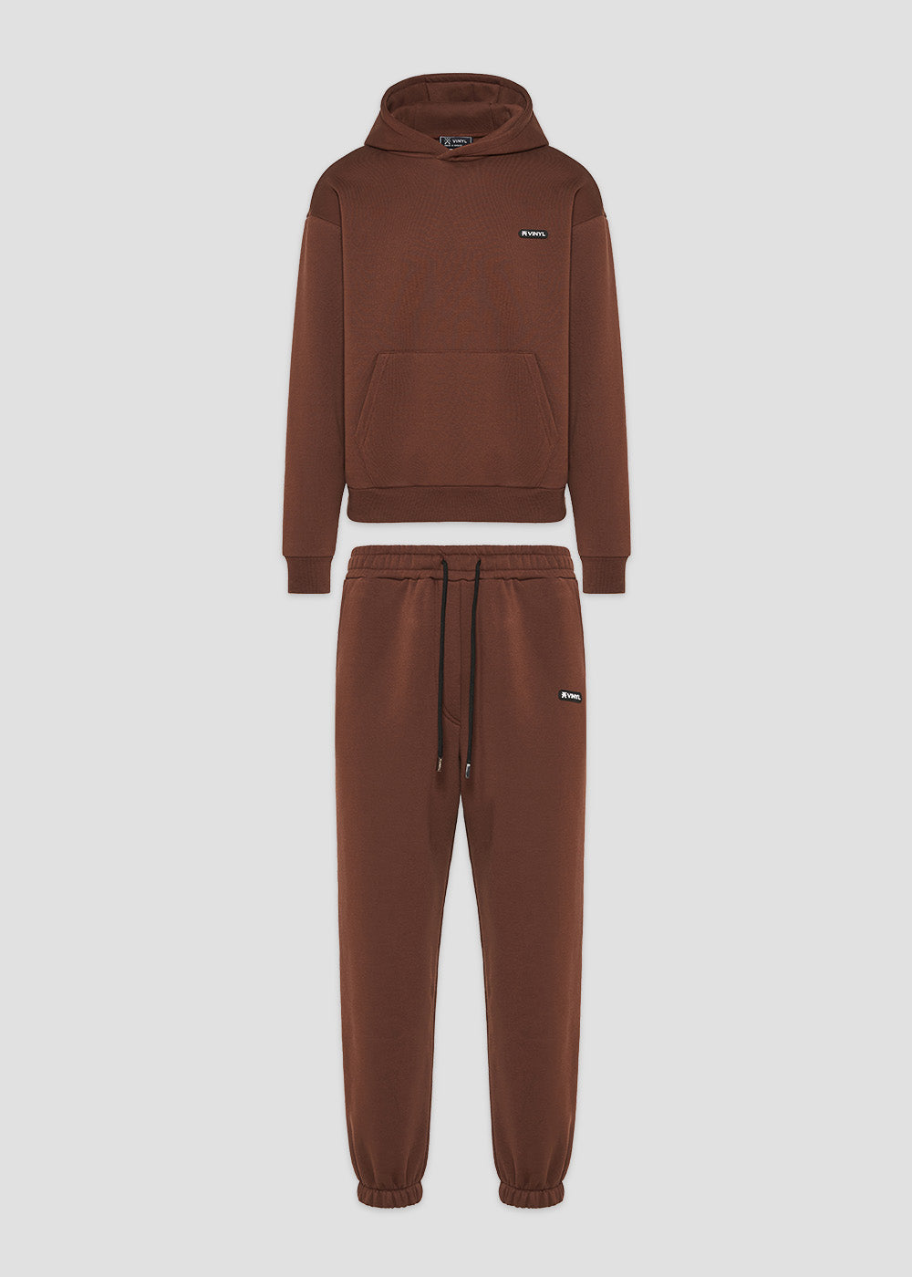 Vinyl σετ φορμας καφε cotton oversized fit - emblem brown set