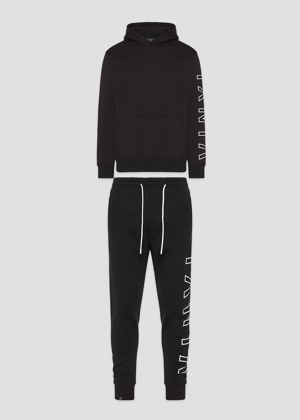 Vinyl σετ μαυρο με τυπωμα cotton regular fit - iconic sleeve set