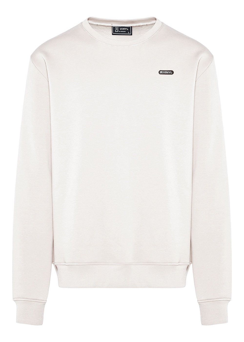 Vinyl φουτερ λευκο χωρις κουκουλα cotton regular fit - insignia sweatshirt