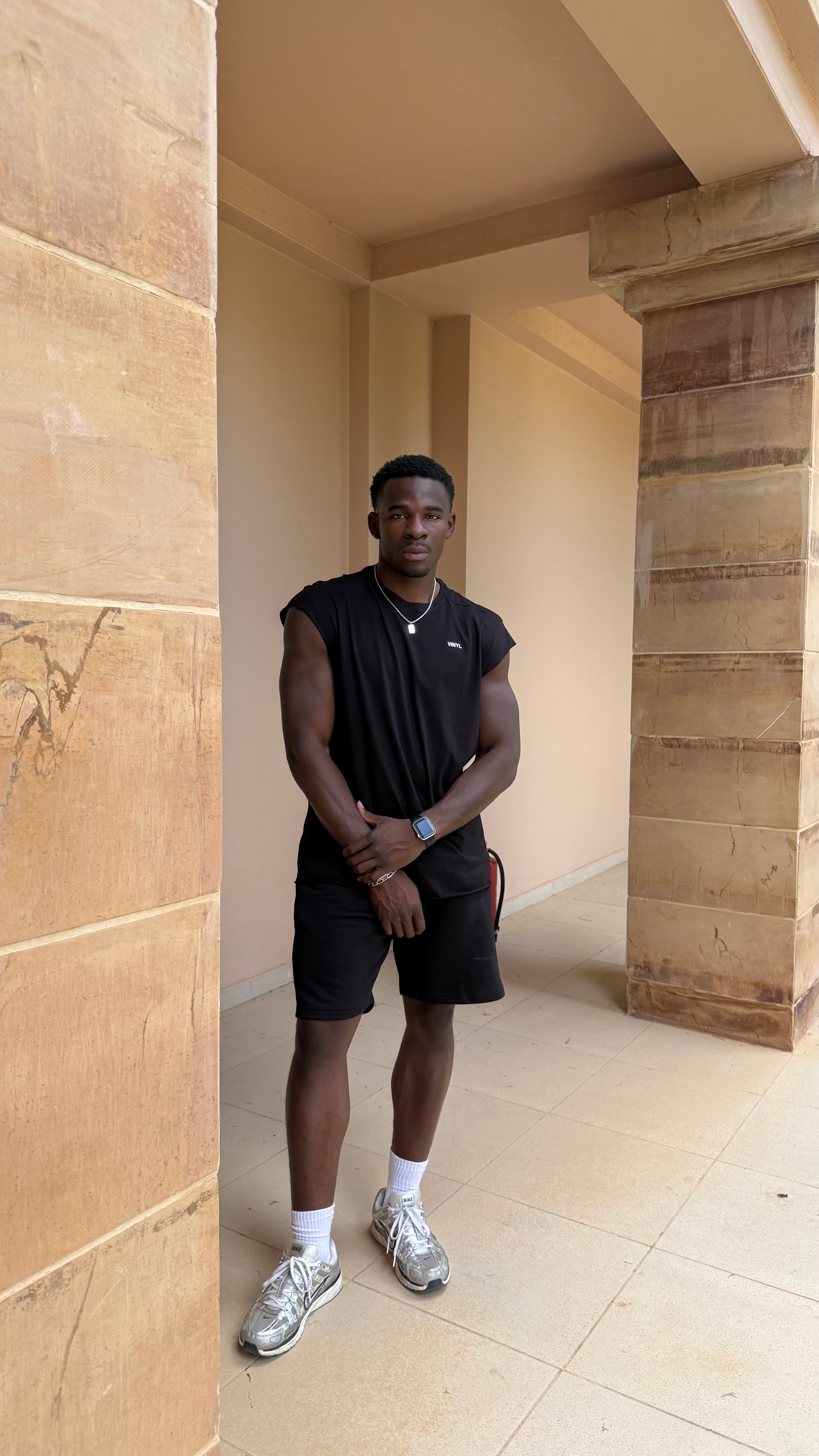 Vinyl sleeveless tee with logo black cotton oversized - vinyl sleeveless tee capri italy
