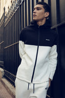 Vinyl ζακετα λευκη με τρεσα cotton regular fit - line motion zip hoodie