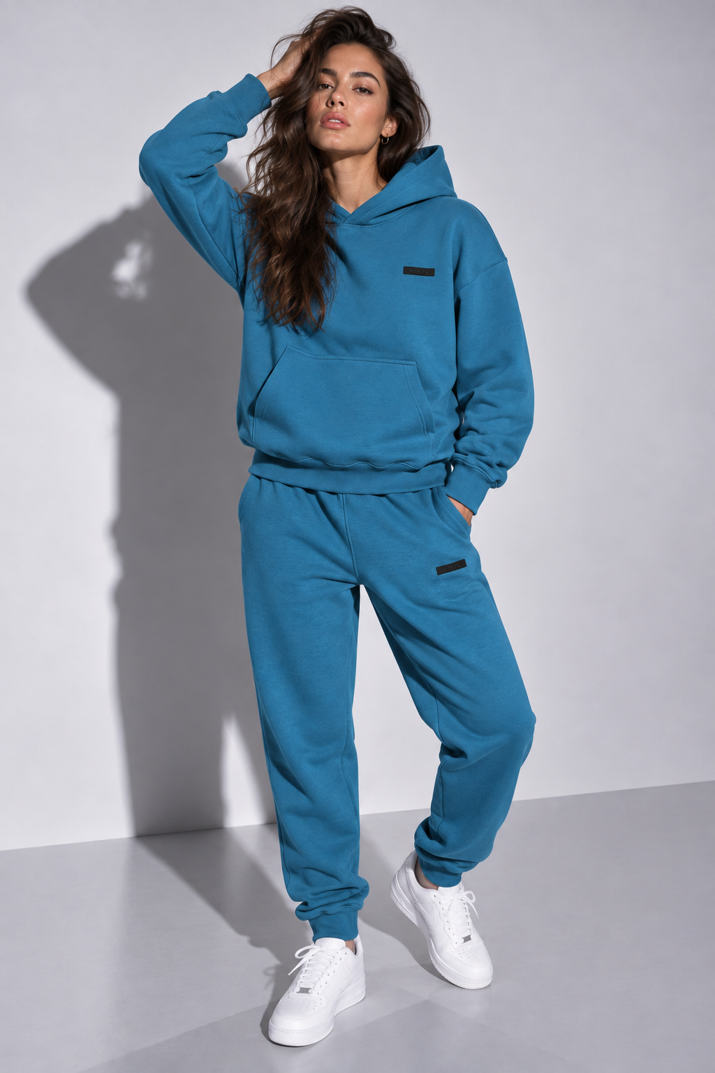 Modern basic sweatpants ocean blue woman