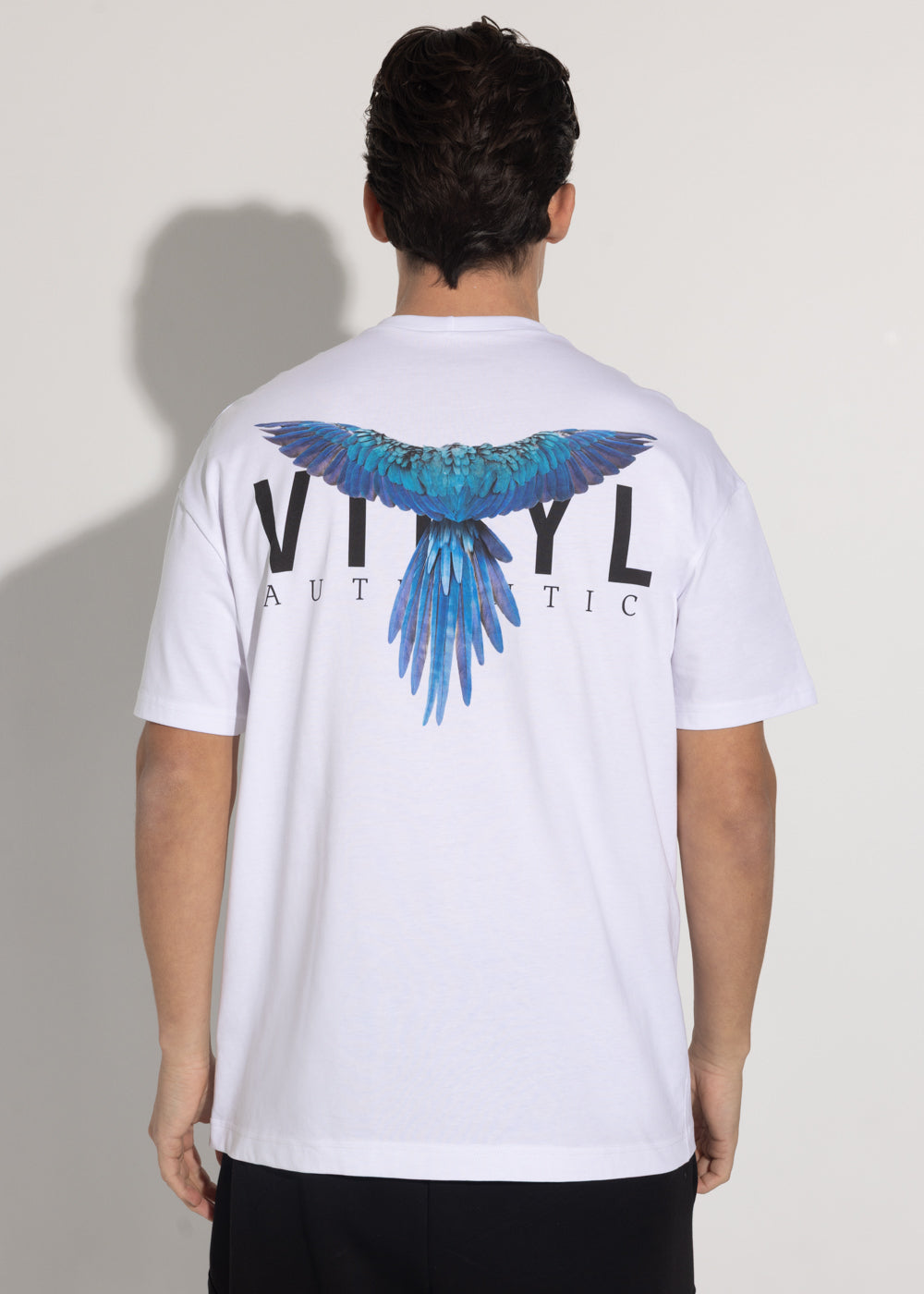 Vinyl μπλουζα με τυπωμα λευκη cotton oversized - Meant to fly tee