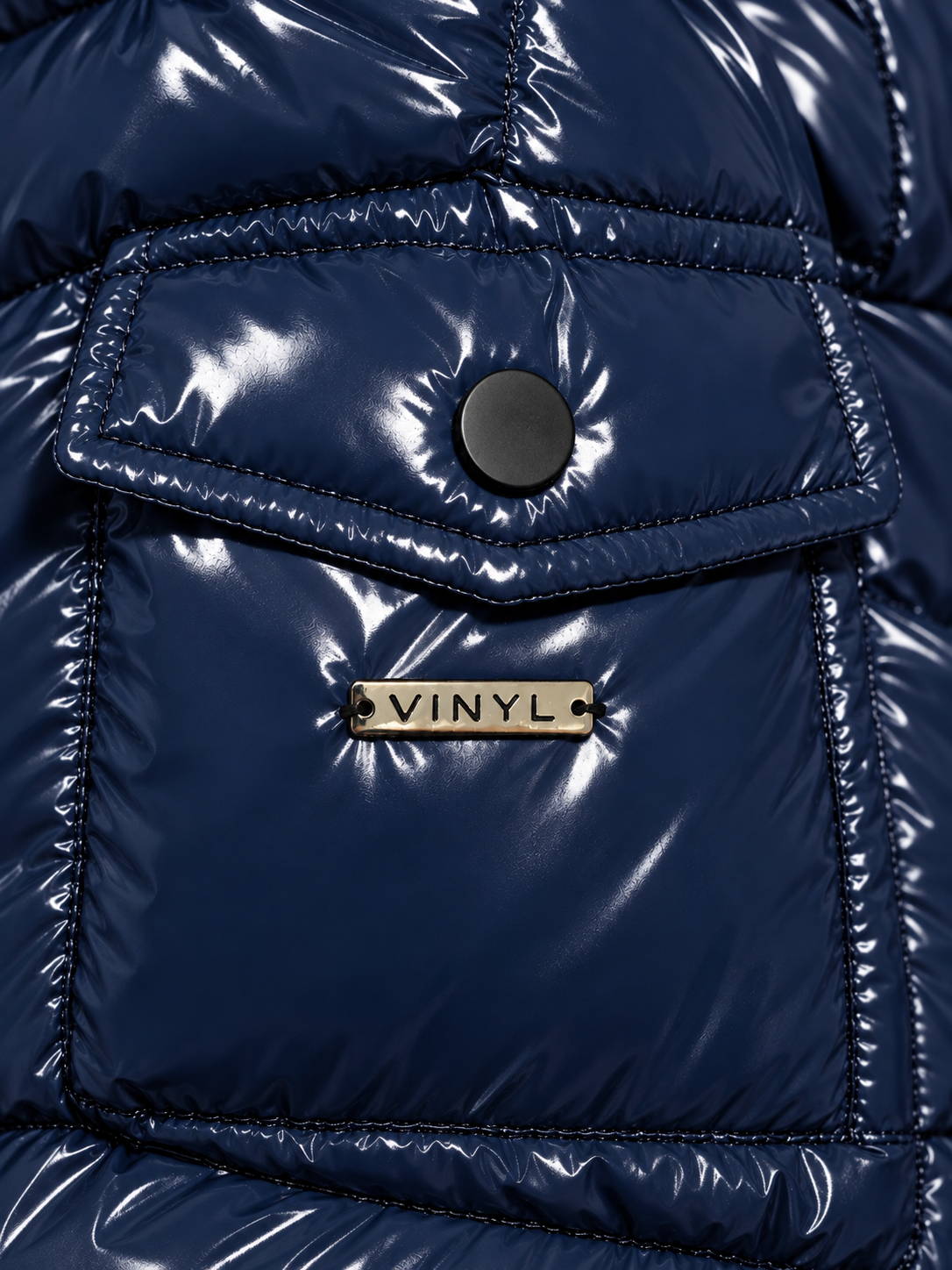Glossy puffer jacket blue
