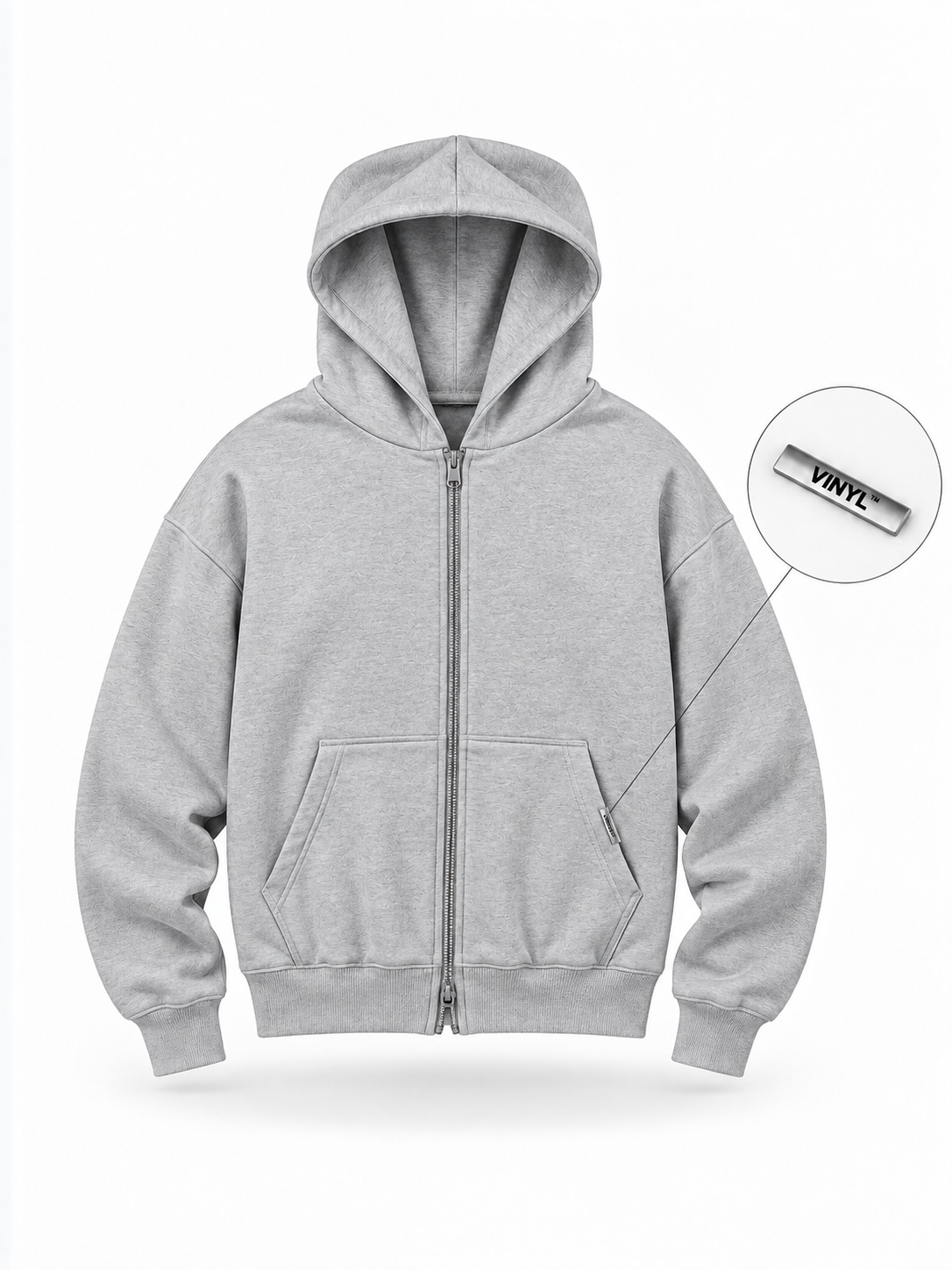 Urban zipped hoodie dark grey melange