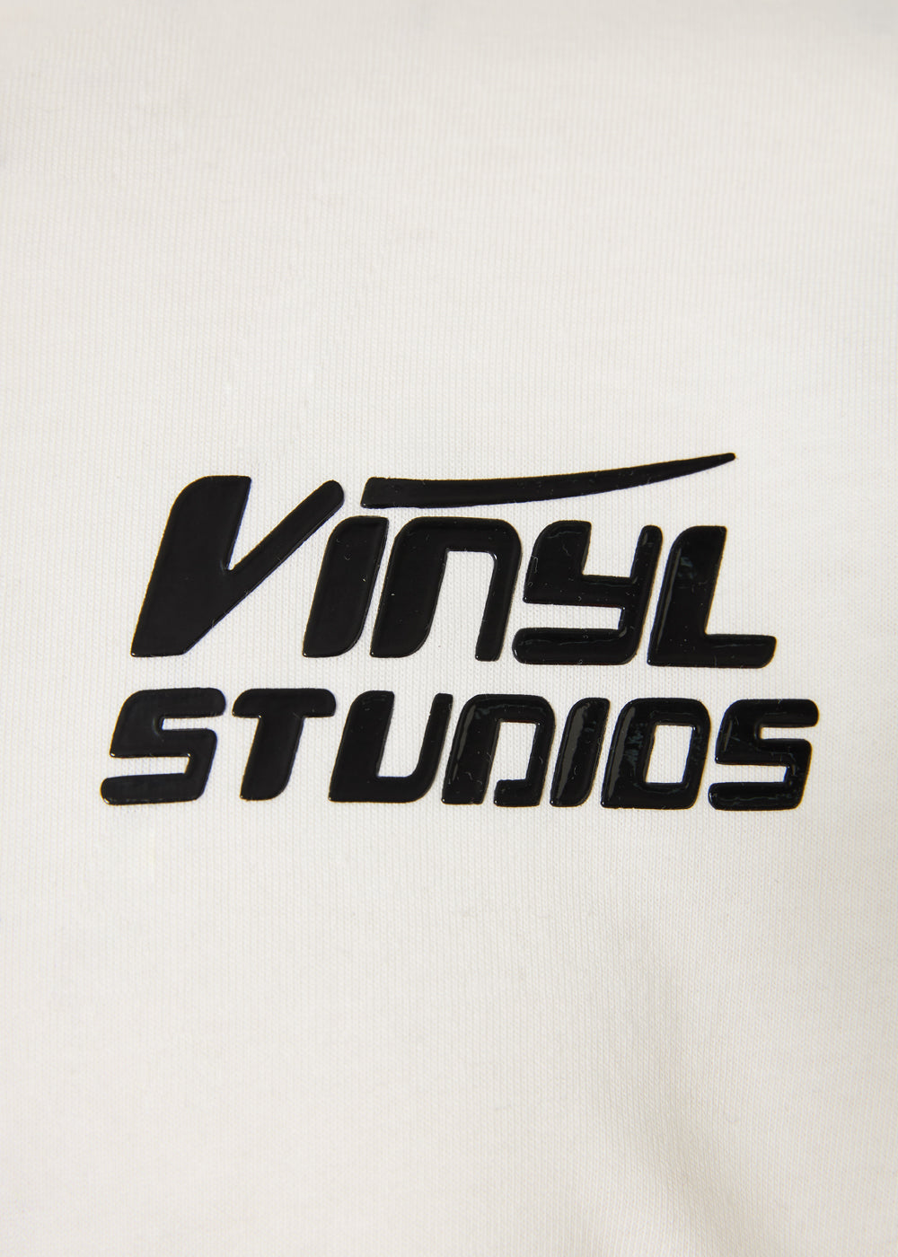 Vinyl μπλουζα λευκη με τυπωμα cotton regular fit - urban flow tee