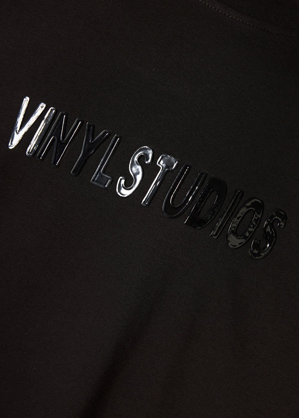 Vinyl σετ με τυπωμα cotton oversized fit - lounge luxe black and white set