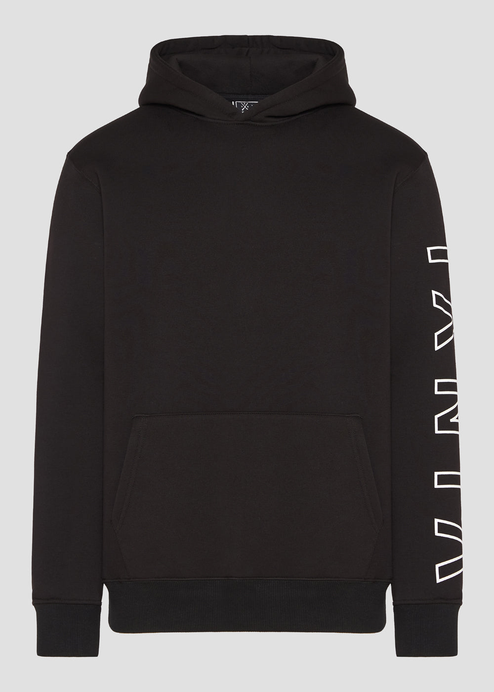 Vinyl φουτερ μαυρο με τυπωμα cotton regular fit - iconic sleeve hoodie