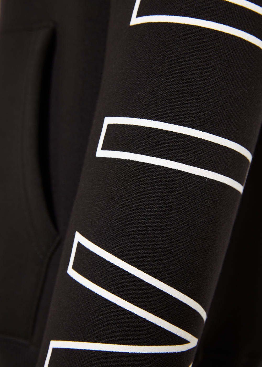 Vinyl φουτερ μαυρο με τυπωμα cotton regular fit - iconic sleeve hoodie