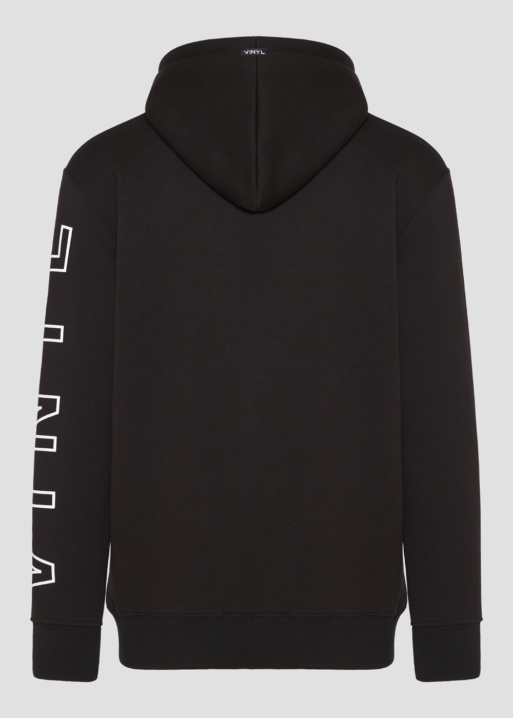 Vinyl φουτερ μαυρο με τυπωμα cotton regular fit - iconic sleeve hoodie
