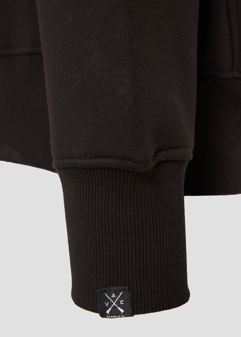 Vinyl ζακετα μαυρη με ριπ τελειωμα cotton oversized - off duty zip hoodie