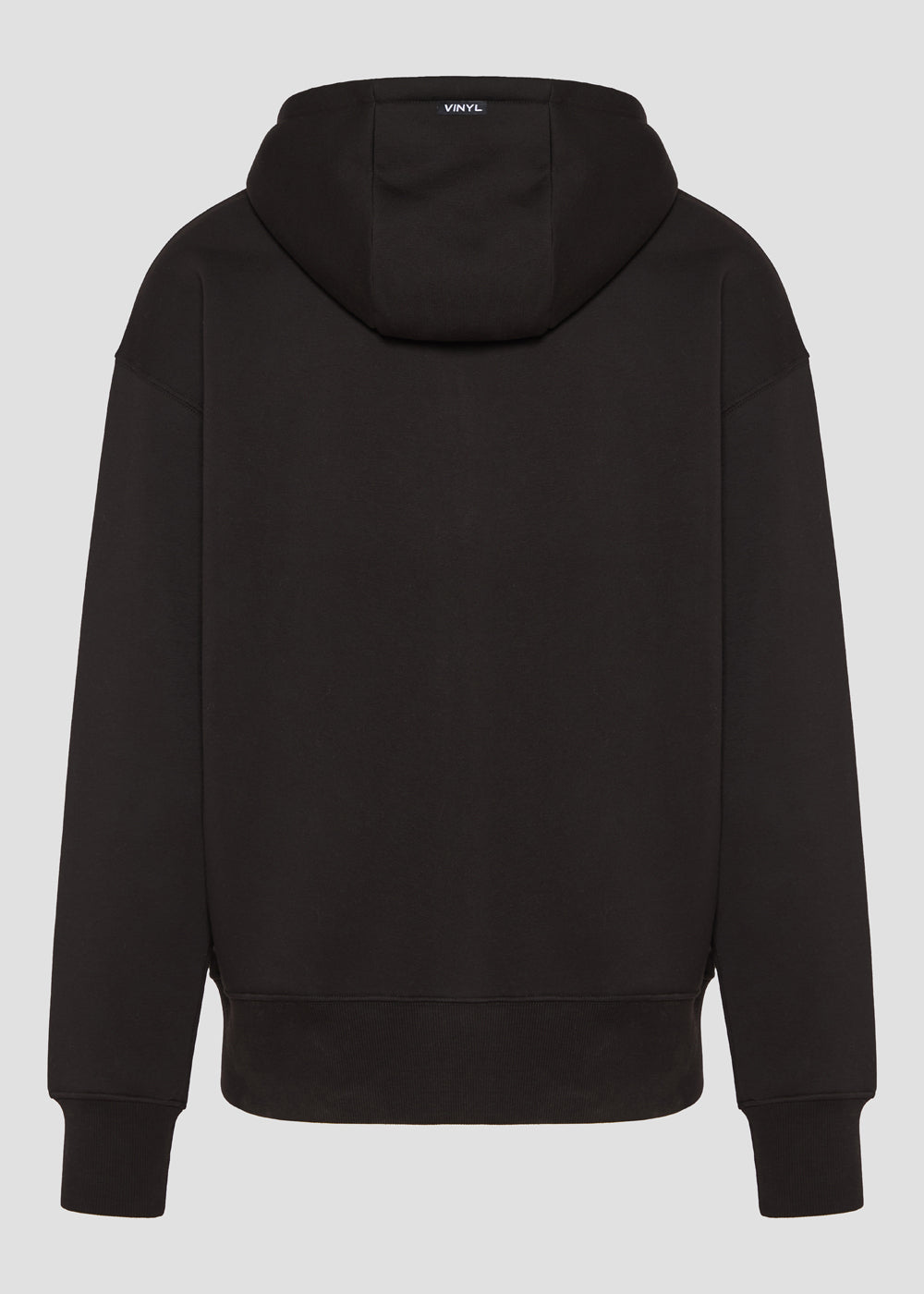 Vinyl ζακετα μαυρη με ριπ τελειωμα cotton oversized - off duty zip hoodie