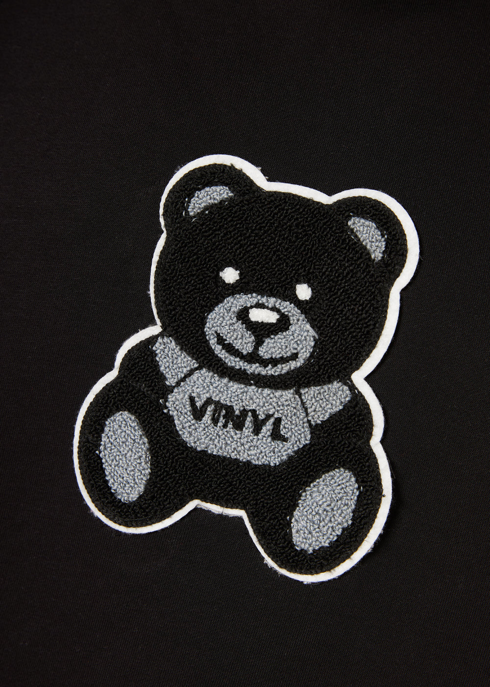 Vinyl φουτερ μαυρο με patch cotton regular fit - puff teddy hoodie