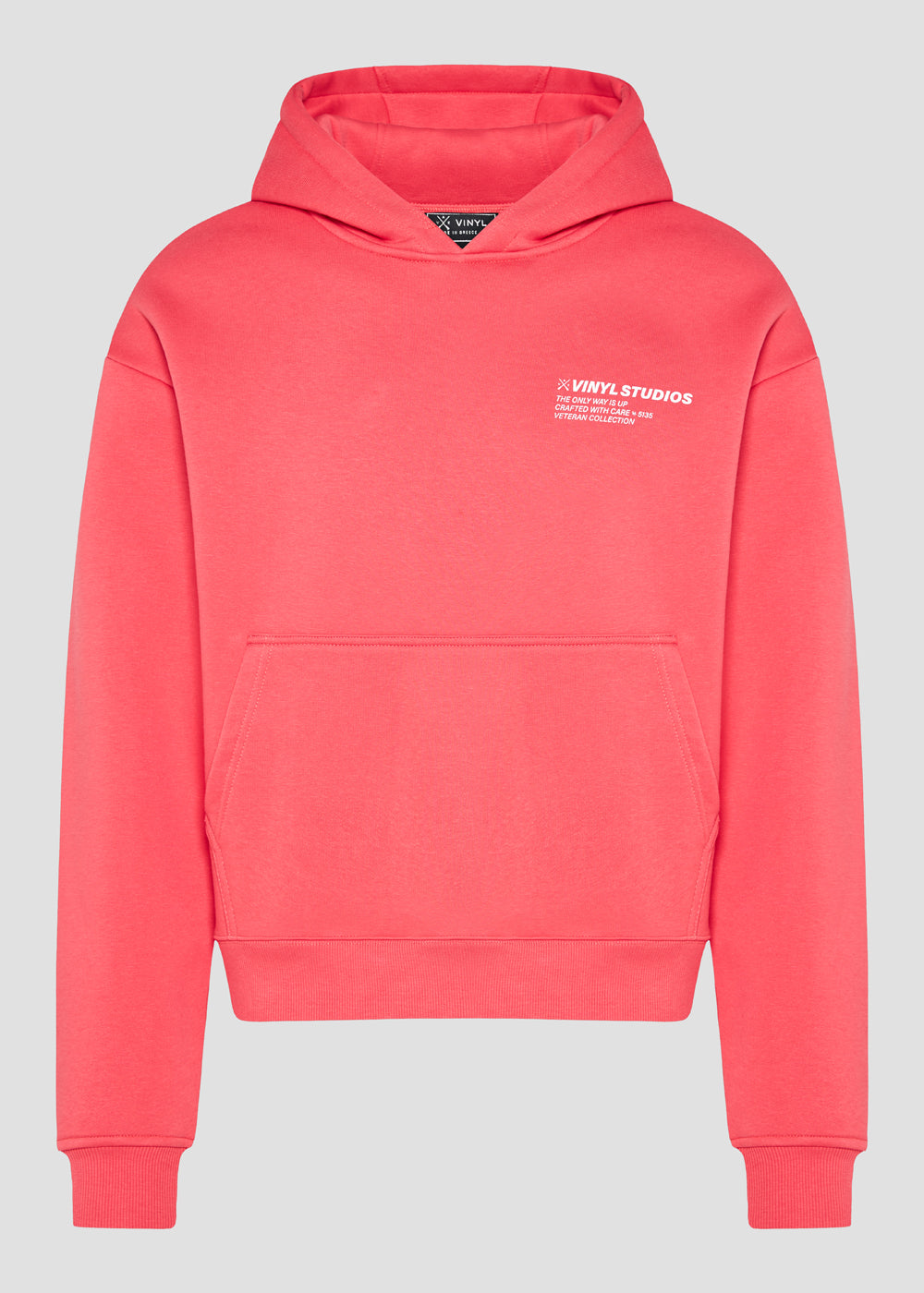 Vinyl φουτερ ροζ με τυπωμα cotton oversized - studios v legacy hoodie