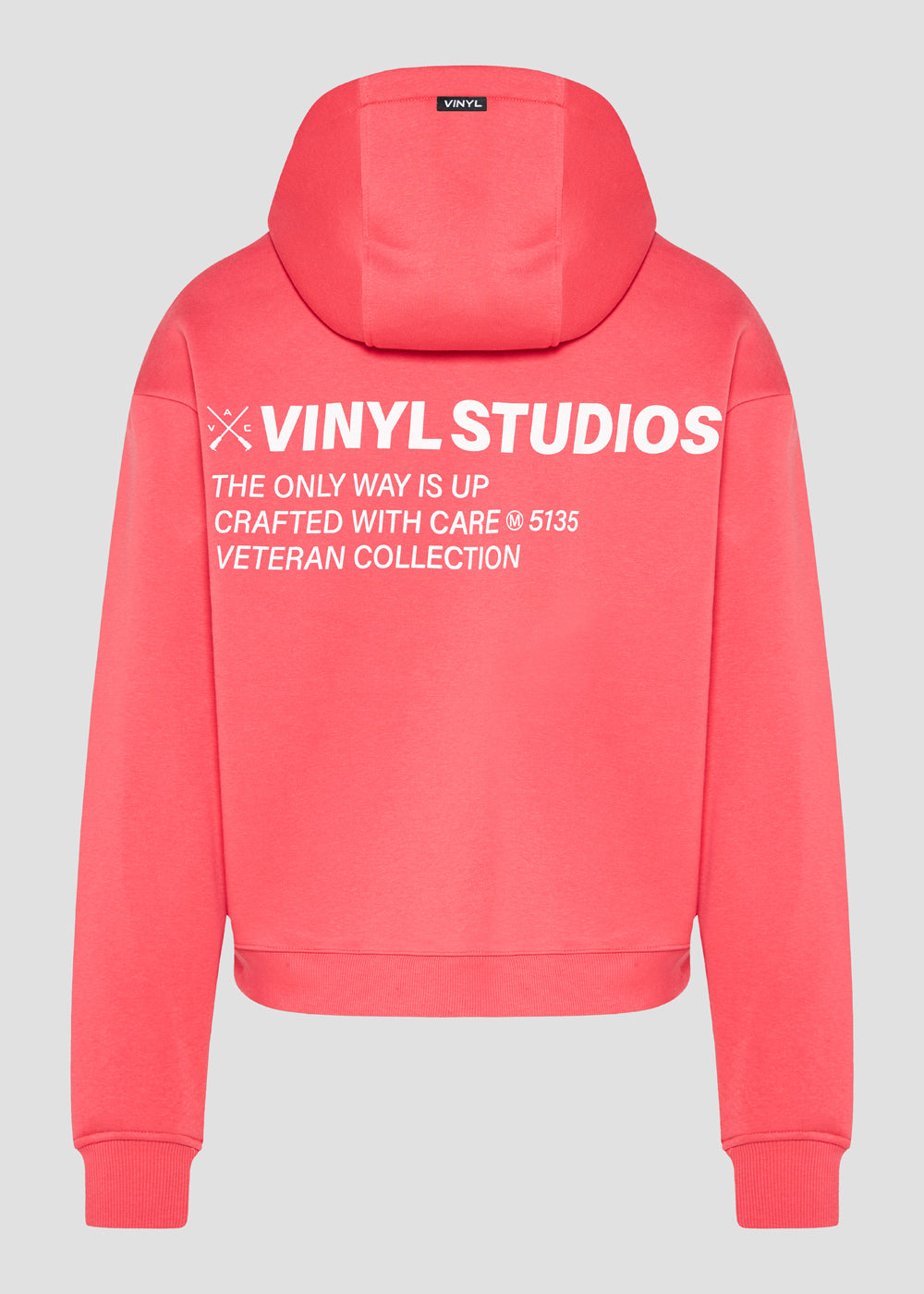Vinyl φουτερ ροζ με τυπωμα cotton oversized - studios v legacy hoodie