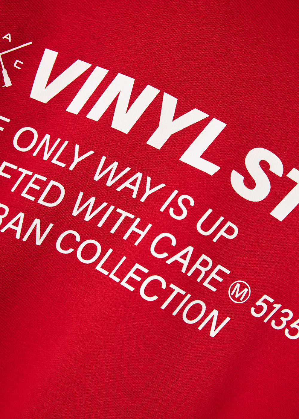 Vinyl φουτερ κοκκινο με τυπωμα cotton oversized - studios v legacy hoodie