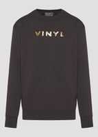 Vinyl φουτερ γκρι με τύπωμα χωρις κουκουλα cotton regular fit - cracked gold sweatshirt