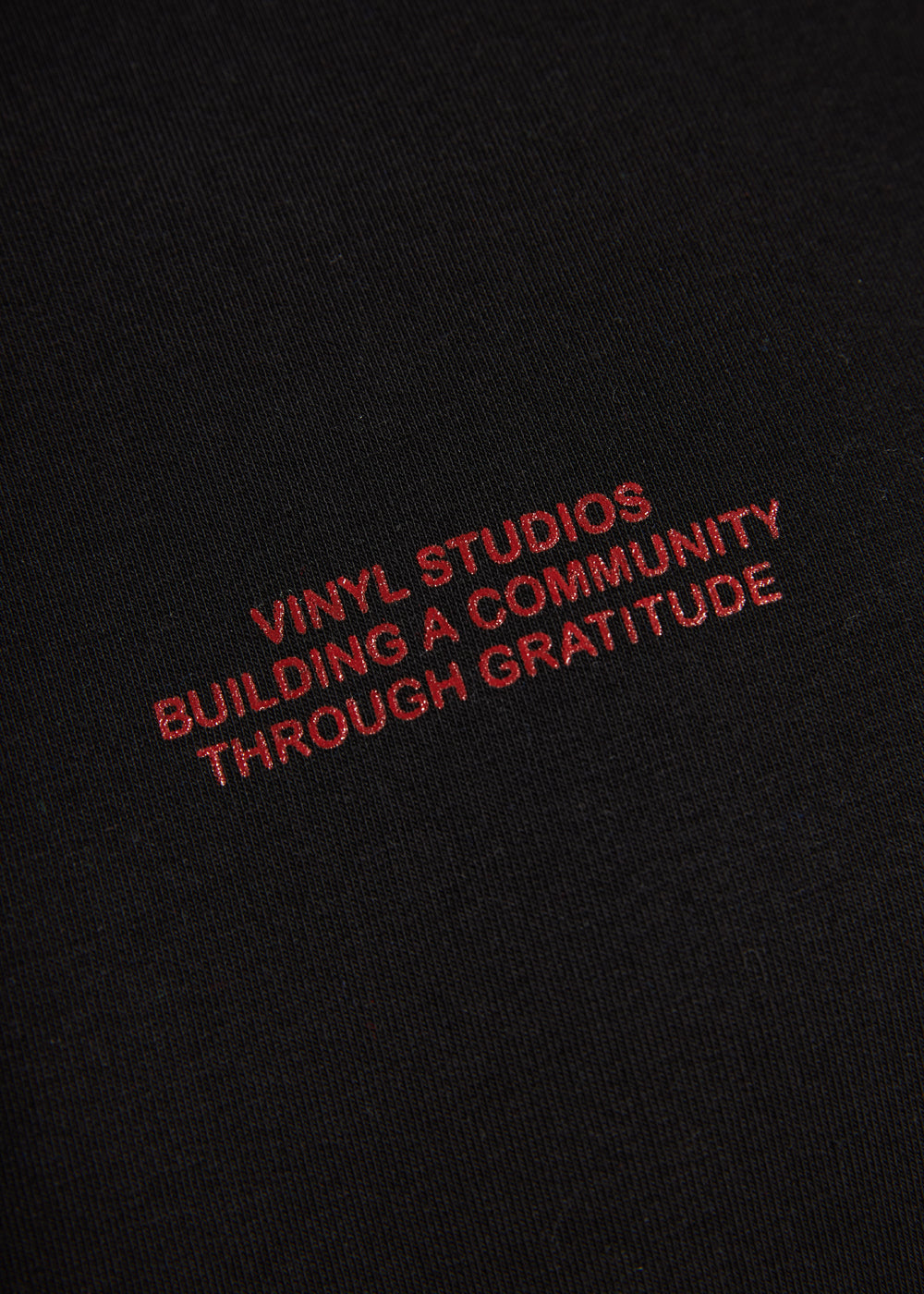 Vinyl φουτερ μαυρο με τυπωμα cotton oversized - studios v beat hoodie