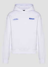 Vinyl φουτερ λευκο με τυπωμα cotton oversized - studios v beat hoodie