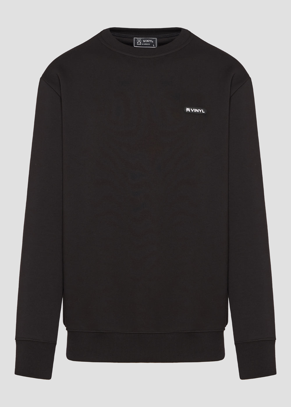 Vinyl φουτερ μαυρο χωρις κουκουλα cotton regular fit - insignia sweatshirt