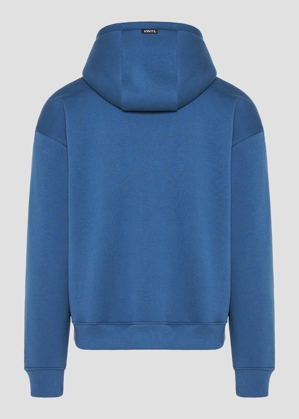 Vinyl φουτερ μπλε cotton oversized - emblem hoodie