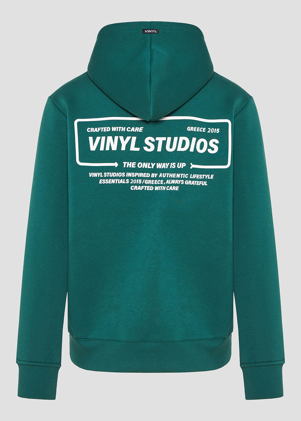 Vinyl φουτερ πρασινο με τυπωμα cotton regular fit - urban code hoodie