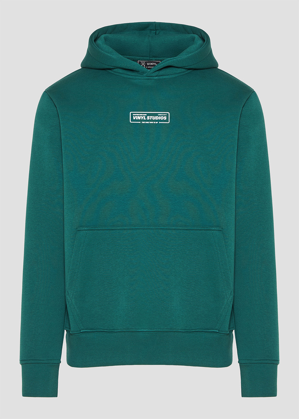 Vinyl φουτερ πρασινο με τυπωμα cotton regular fit - urban code hoodie