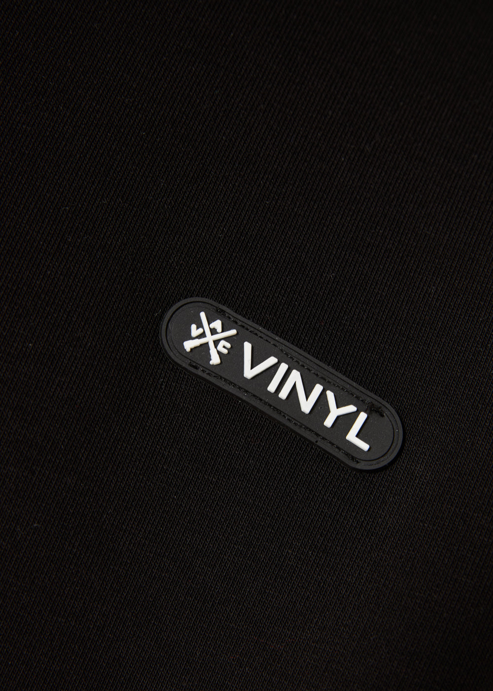 Vinyl φουτερ μαυρο  cotton oversized - emblem hoodie