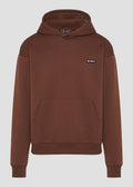 Vinyl φουτερ καφε cotton oversized - emblem hoodie