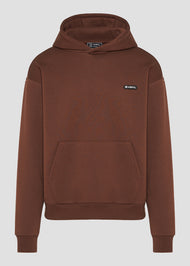 Vinyl φουτερ καφε cotton oversized - emblem hoodie