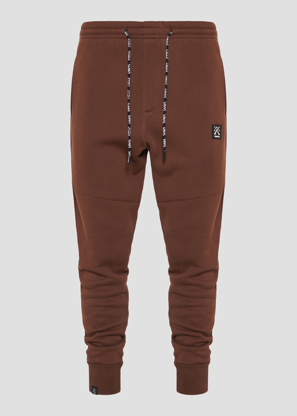 Vinyl φορμα παντελονι καφε μονόχρωμο cotton regular fit - core sweatpants