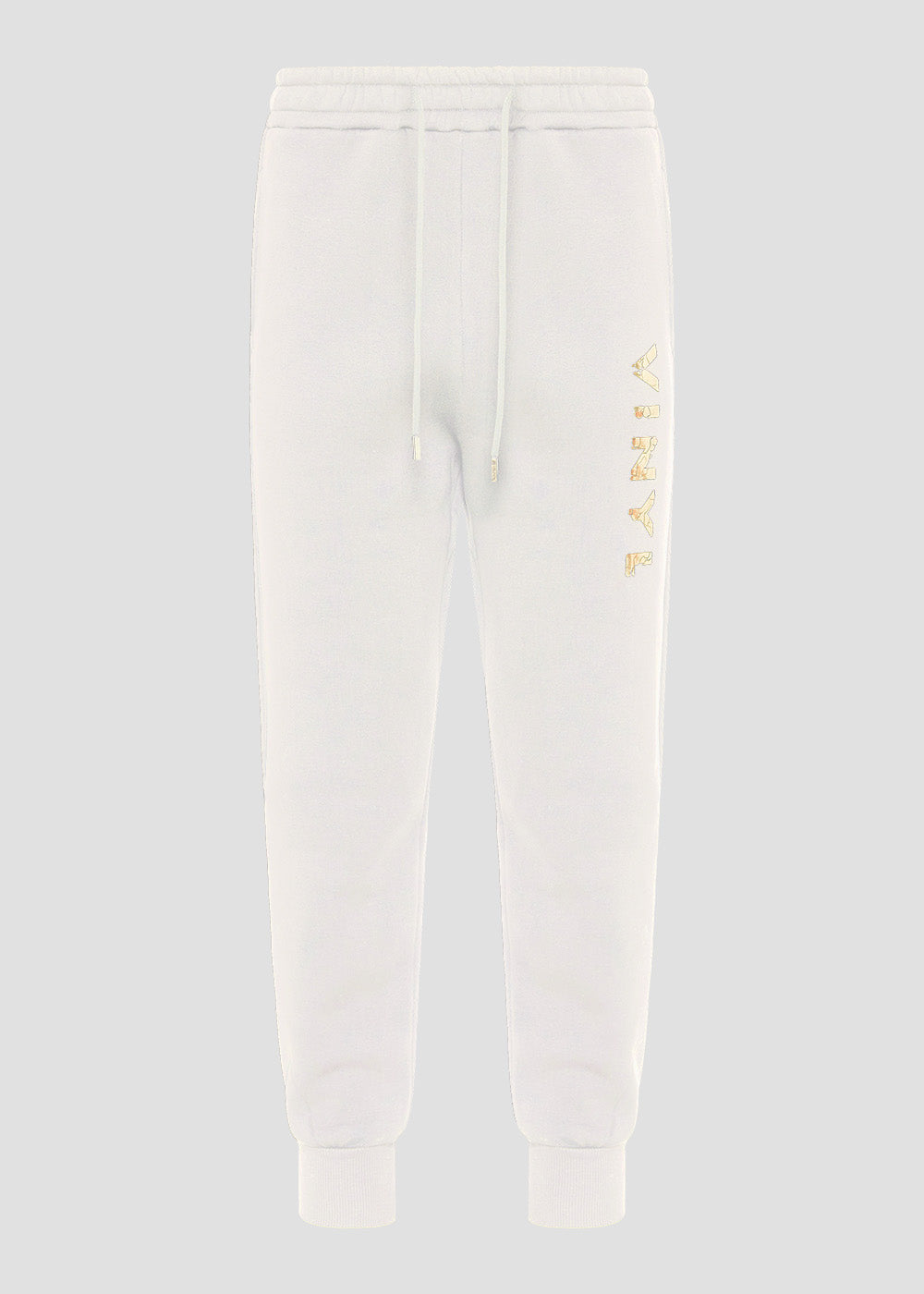 Vinyl φορμα παντελονι λευκό με τυπωμα cotton regular fit - cracked gold sweatpants