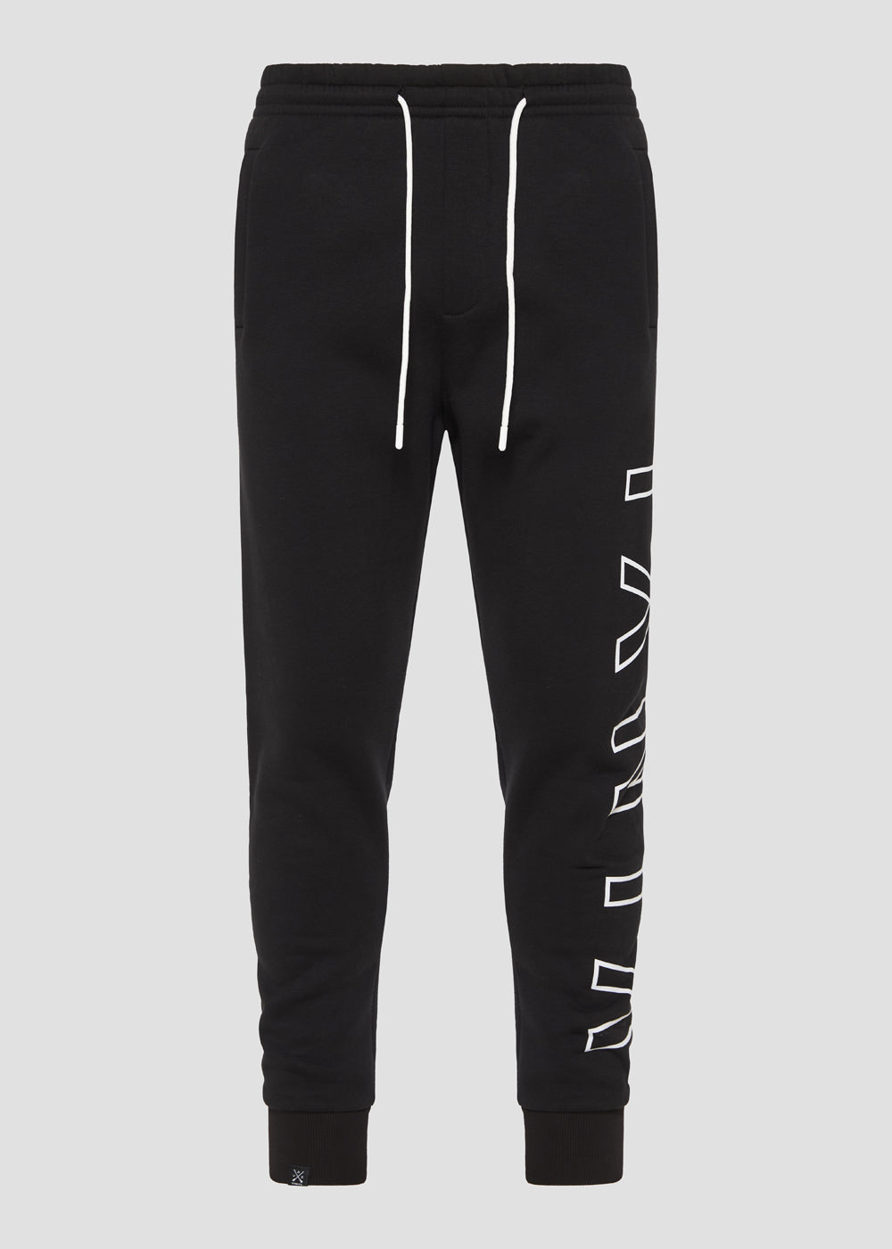 Vinyl φορμα παντελονι μαυρο με τυπωμα cotton regular fit - iconic edge sweatpants