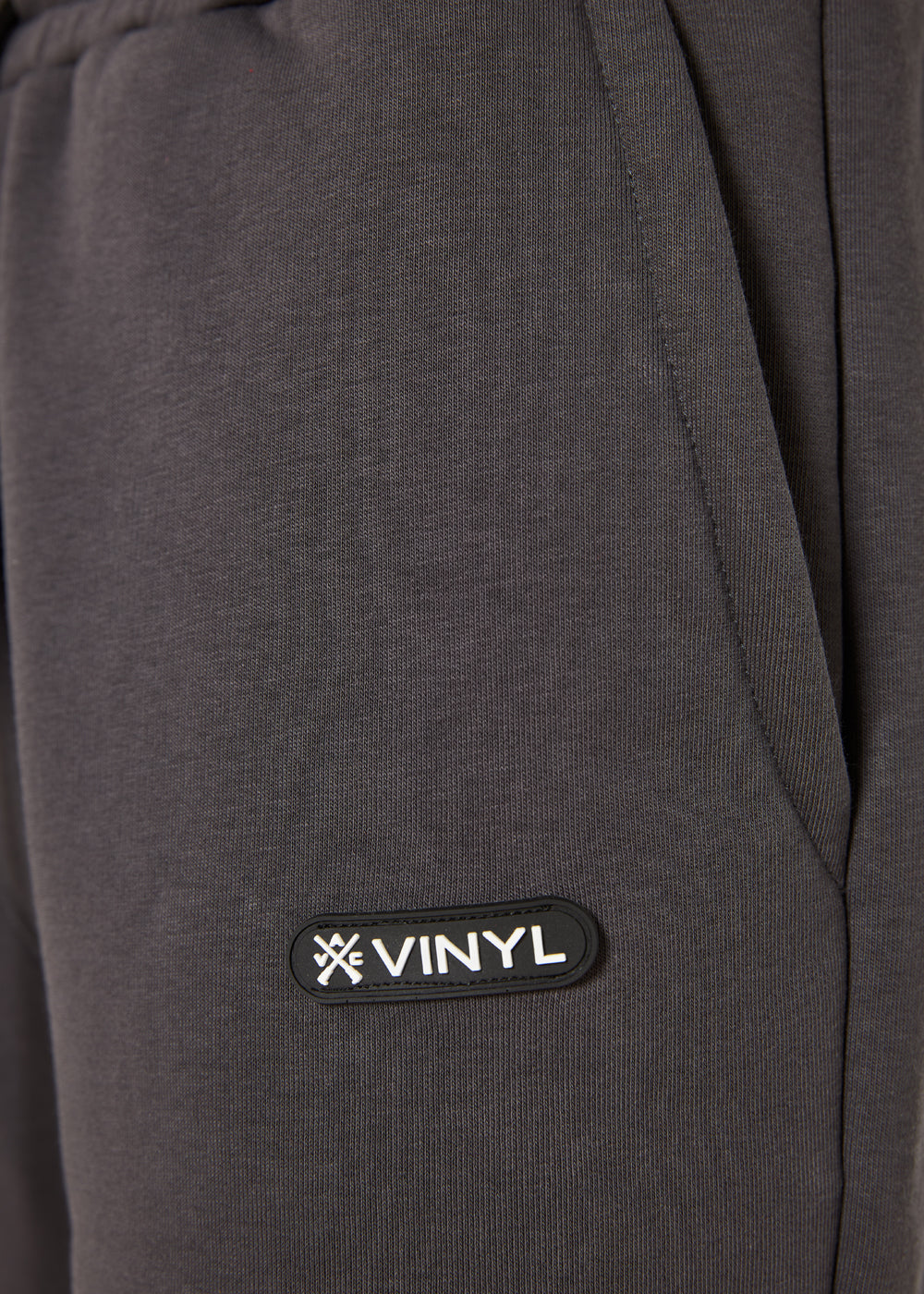 Vinyl φορμα παντελονι γκρι cotton relaxed fit - emblem sweatpants