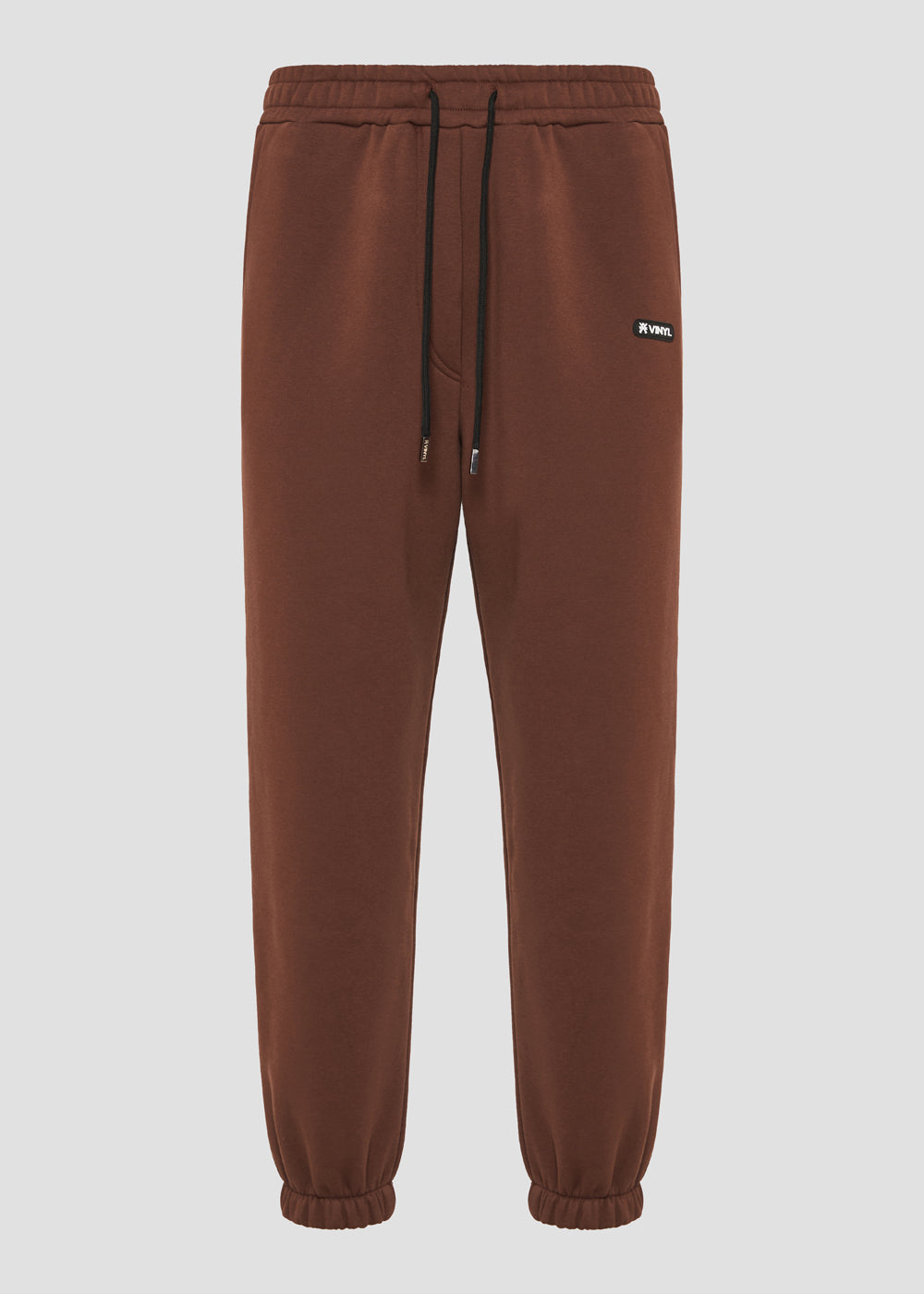 Vinyl φορμα παντελονι καφε cotton relaxed fit - emblem sweatpants