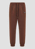 Vinyl sweatpants brown cotton relaxed fit - emblem sweatpants