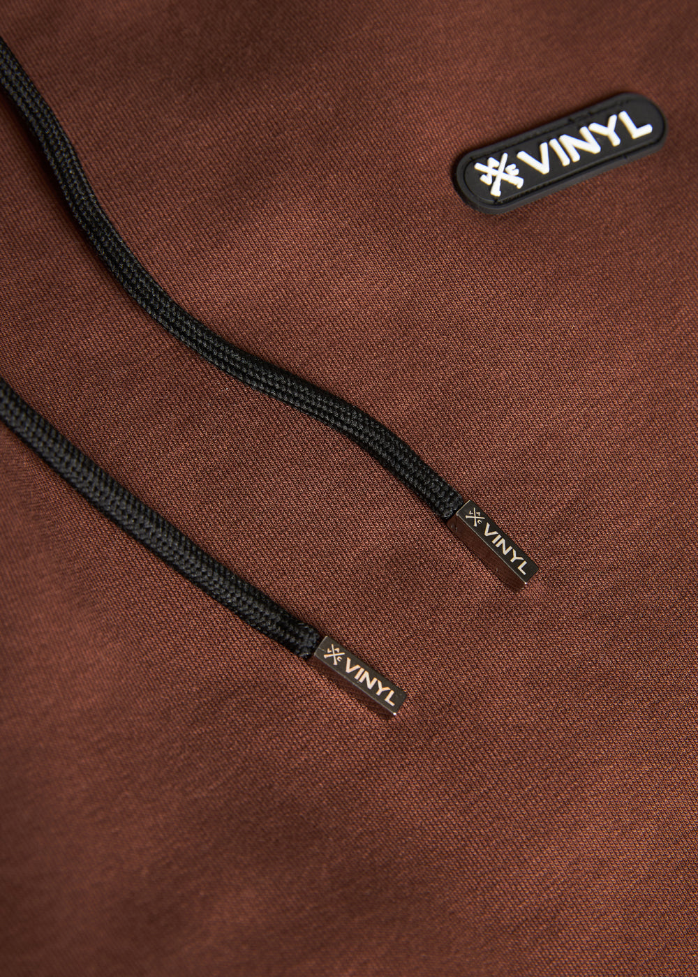 Vinyl φορμα παντελονι καφε cotton relaxed fit - emblem sweatpants