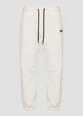 Vinyl sweatpants white cotton relaxed fit - emblem sweatpants