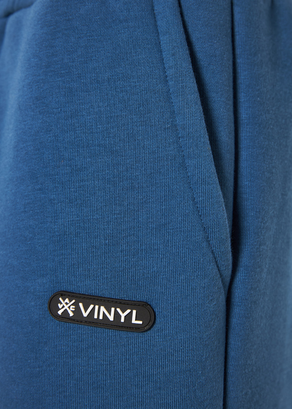 Vinyl φορμα παντελονι μπλε cotton relaxed fit - emblem sweatpants