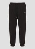 Vinyl sweatpants black cotton relaxed fit - emblem sweatpants