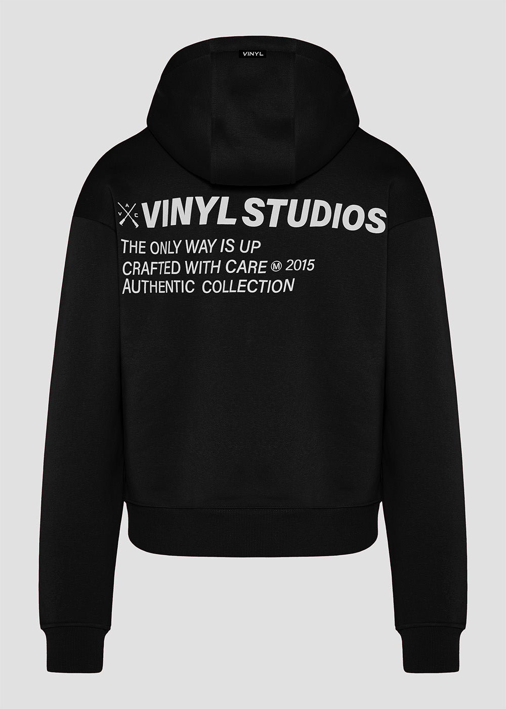 Vinyl φουτερ μαυρο με τυπωμα cotton oversized - studios v legacy hoodie