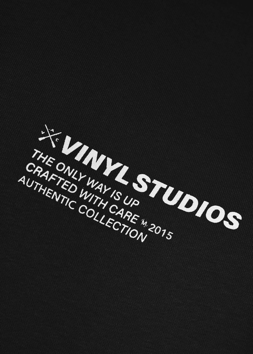 Vinyl φουτερ μαυρο με τυπωμα cotton oversized - studios v legacy hoodie