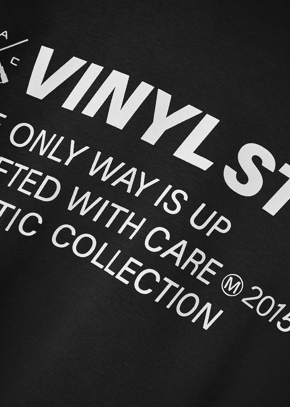 Vinyl φουτερ μαυρο με τυπωμα cotton oversized - studios v legacy hoodie
