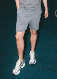 Vinyl βερμουδα με κεντημα γκρι cotton regular fit - needlecraft logo shorts